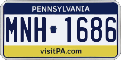 PA license plate MNH1686