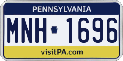 PA license plate MNH1696