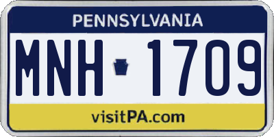 PA license plate MNH1709
