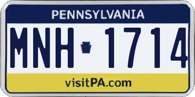 PA license plate MNH1714