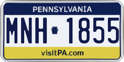 PA license plate MNH1855