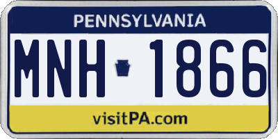 PA license plate MNH1866