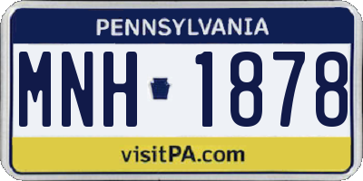PA license plate MNH1878