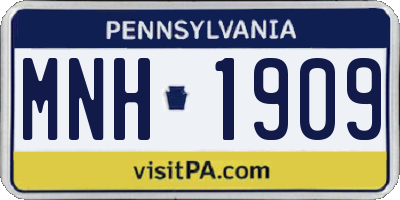 PA license plate MNH1909