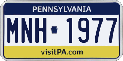 PA license plate MNH1977