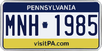 PA license plate MNH1985