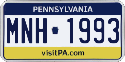 PA license plate MNH1993