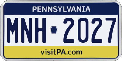 PA license plate MNH2027