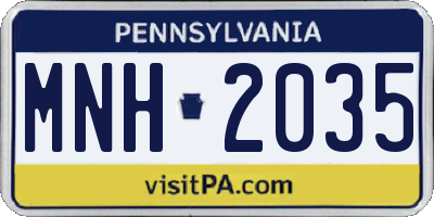 PA license plate MNH2035
