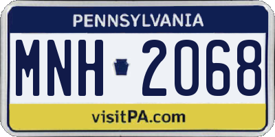 PA license plate MNH2068