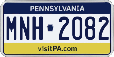 PA license plate MNH2082