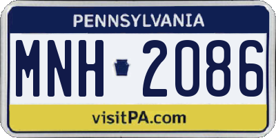 PA license plate MNH2086