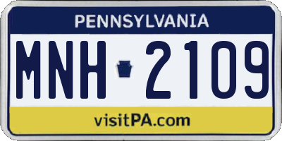 PA license plate MNH2109