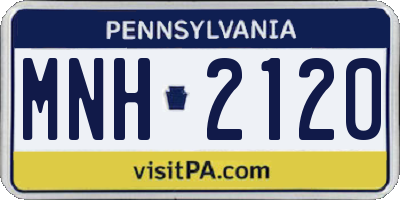 PA license plate MNH2120