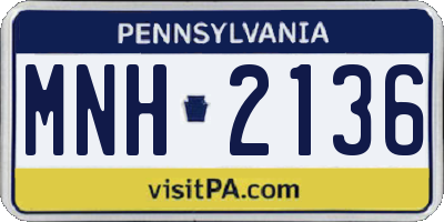 PA license plate MNH2136