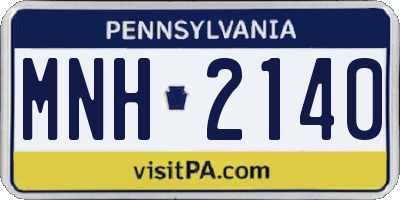 PA license plate MNH2140