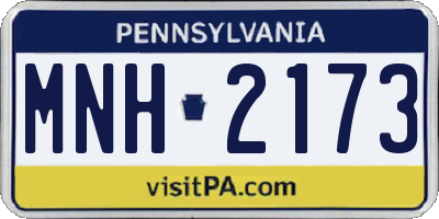 PA license plate MNH2173