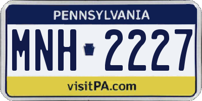PA license plate MNH2227