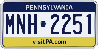 PA license plate MNH2251