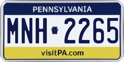 PA license plate MNH2265