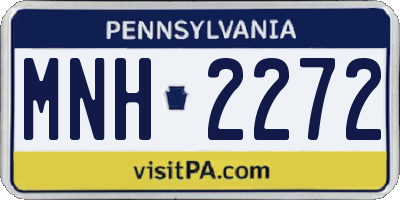 PA license plate MNH2272