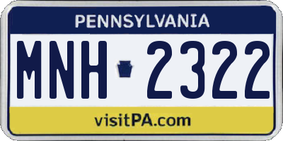 PA license plate MNH2322