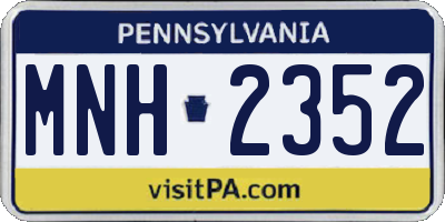 PA license plate MNH2352