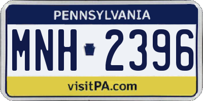 PA license plate MNH2396