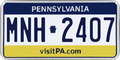 PA license plate MNH2407