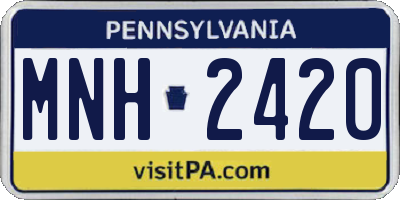 PA license plate MNH2420