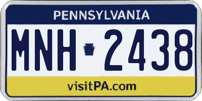 PA license plate MNH2438