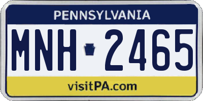 PA license plate MNH2465