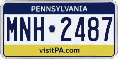 PA license plate MNH2487