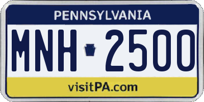 PA license plate MNH2500
