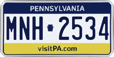 PA license plate MNH2534