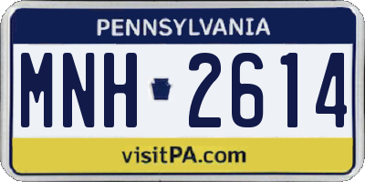 PA license plate MNH2614