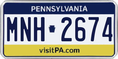 PA license plate MNH2674
