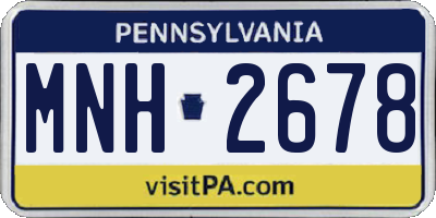 PA license plate MNH2678