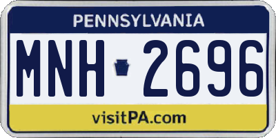 PA license plate MNH2696