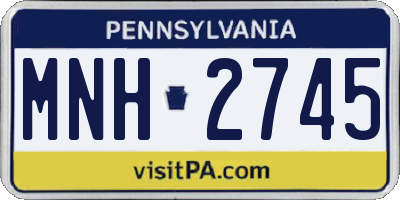 PA license plate MNH2745