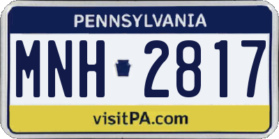 PA license plate MNH2817