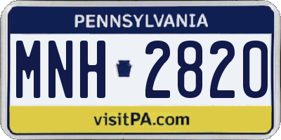 PA license plate MNH2820