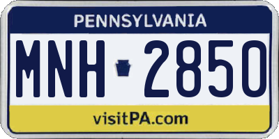PA license plate MNH2850