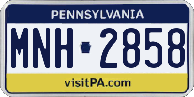 PA license plate MNH2858