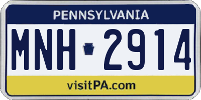 PA license plate MNH2914