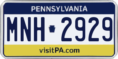 PA license plate MNH2929