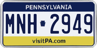 PA license plate MNH2949