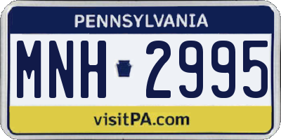 PA license plate MNH2995