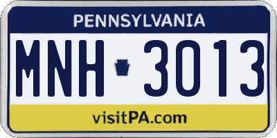 PA license plate MNH3013