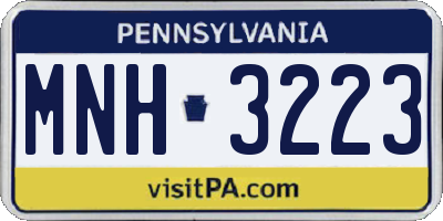 PA license plate MNH3223